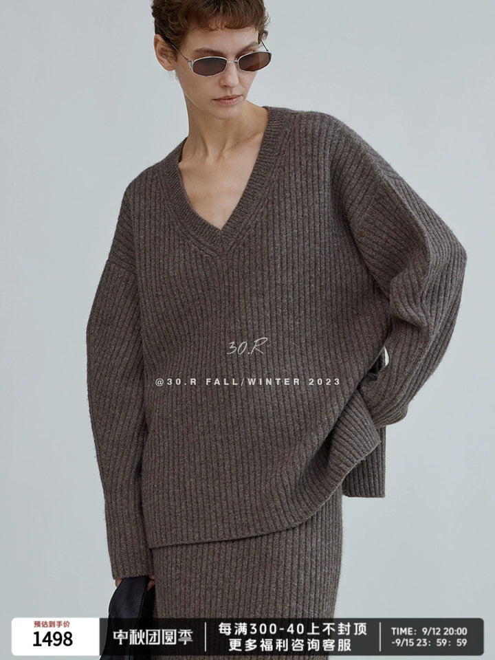 Yak Wool V-Neck Sweater