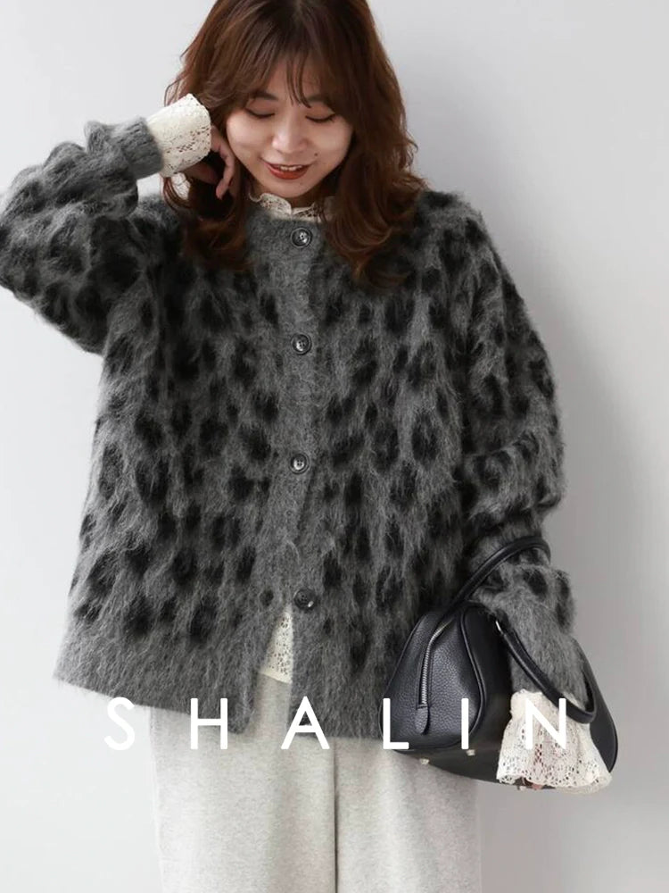 Leopard Mohair Cardigan