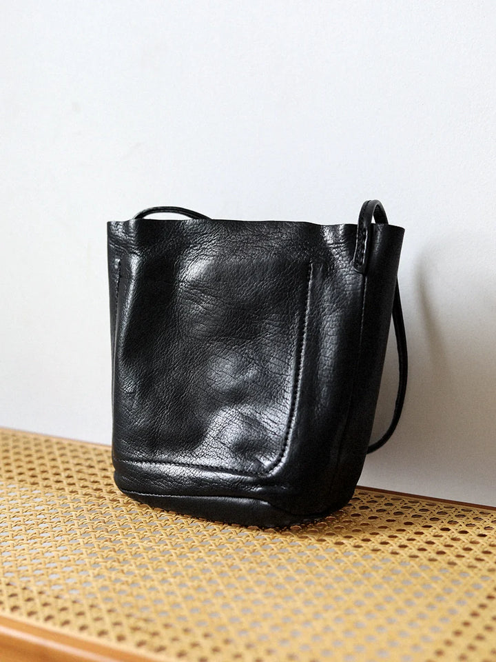 Minimalist Leather Bucket Bag