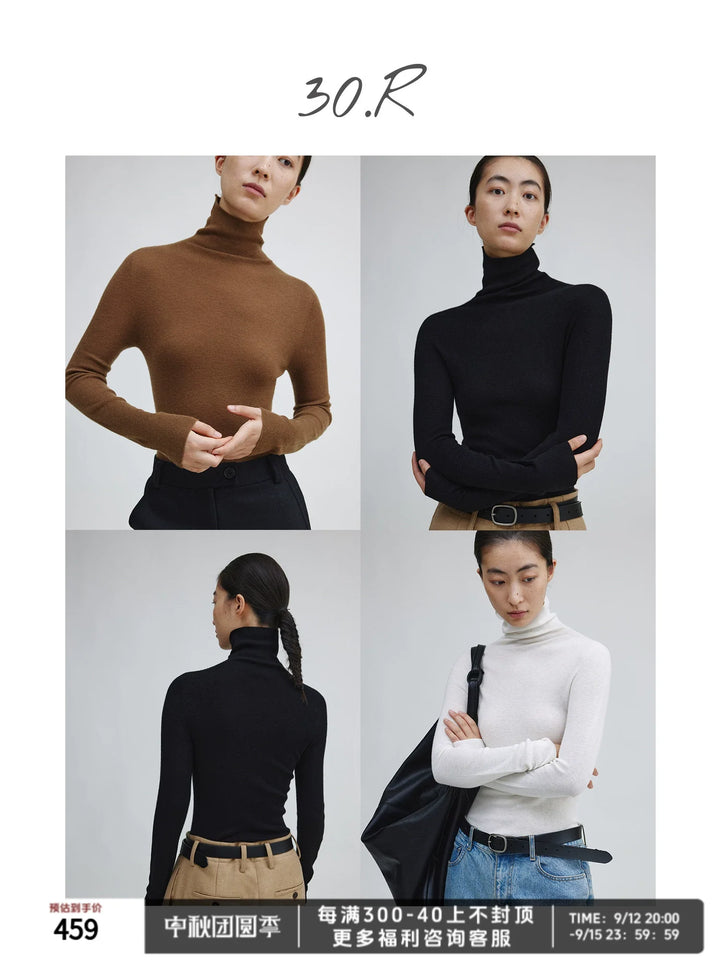 Silk-Cashmere Turtleneck