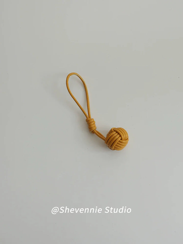 Snowball Braided Keychain