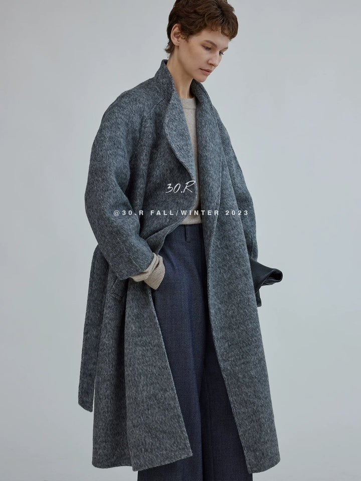 Wool Silk Long Coat