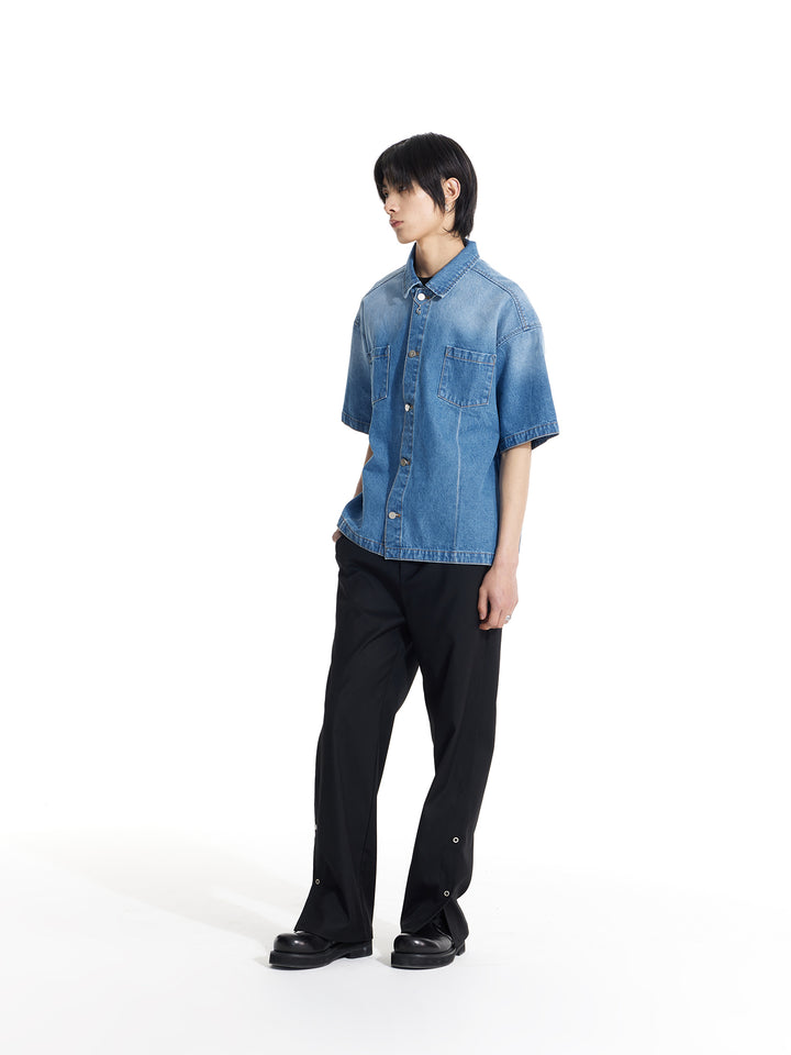 Buttoned Straight Trousers