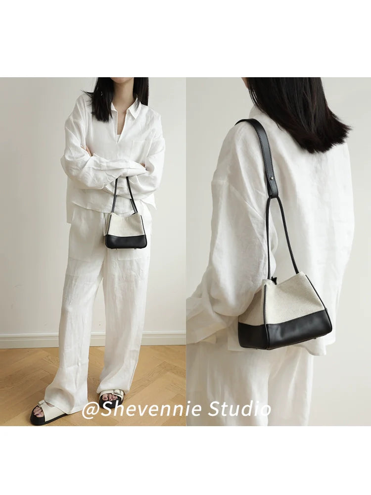 Canvas Leather Tote