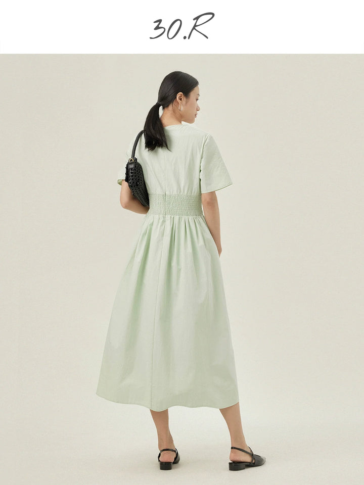 A-Line Cotton Midi Dress