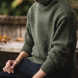 Japanese Retro Knitted Mohair Turtleneck Sweater for Men