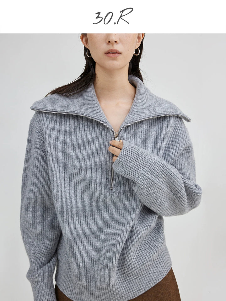 Woolen Zipper Sweater