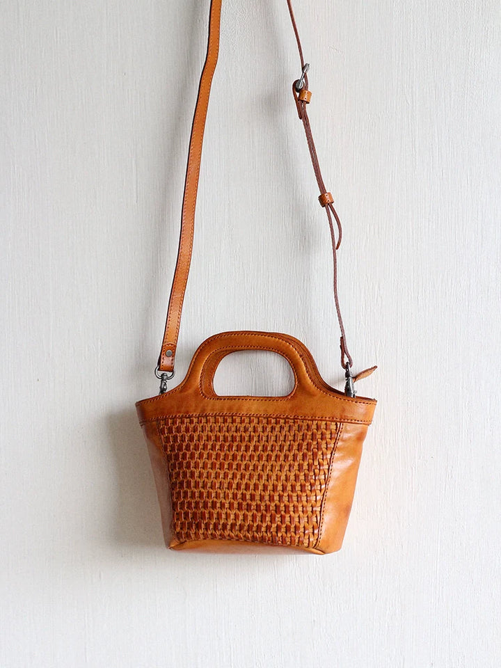 Gradient Woven Leather Shoulder Bag