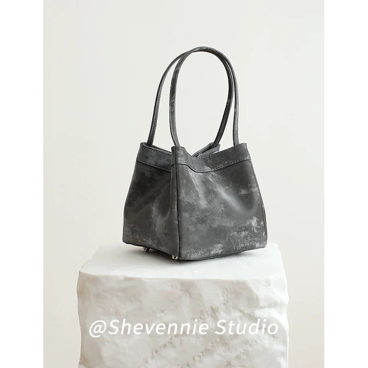 Silk Leather Bucket Bag