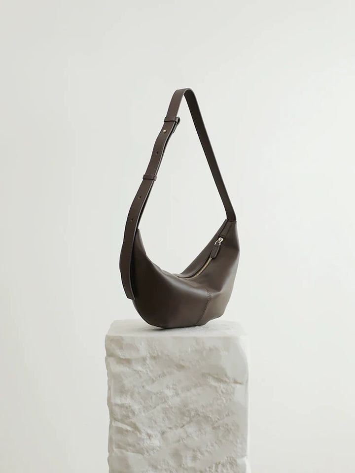 Leather Croissant Shoulder Bag