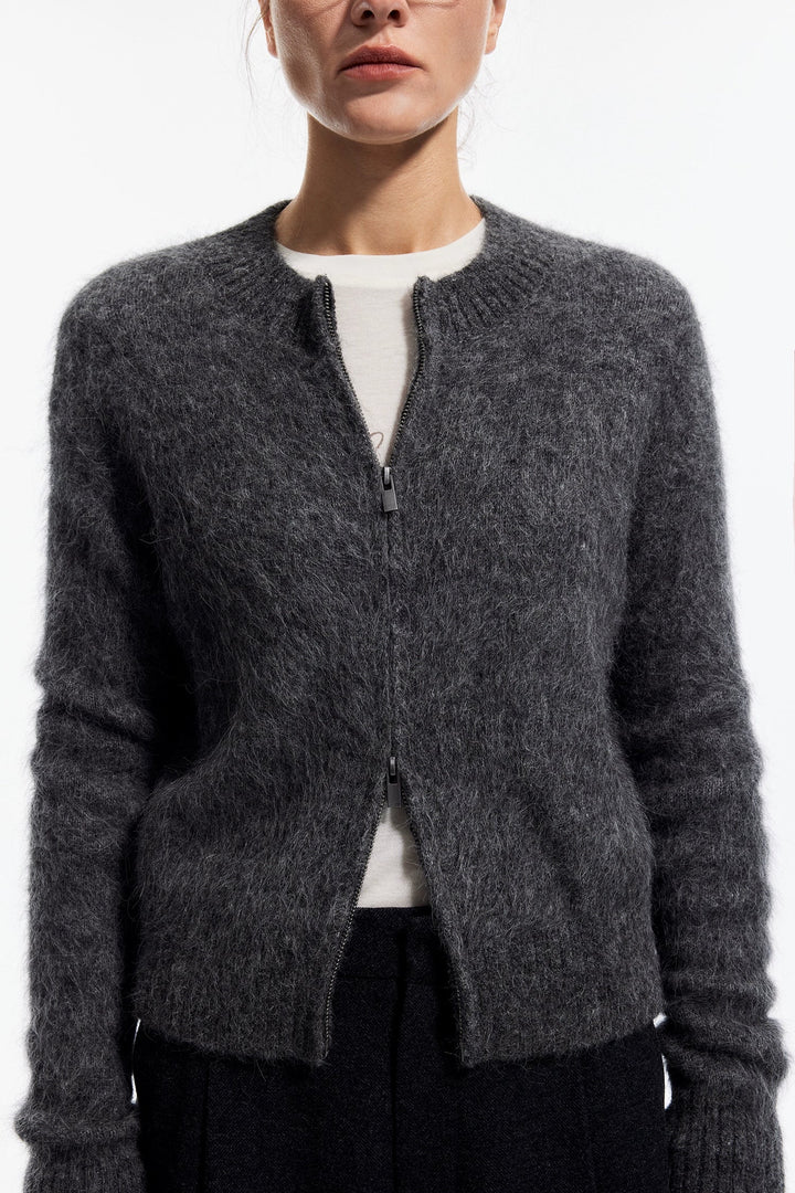 Alpaca Zipper Cardigan