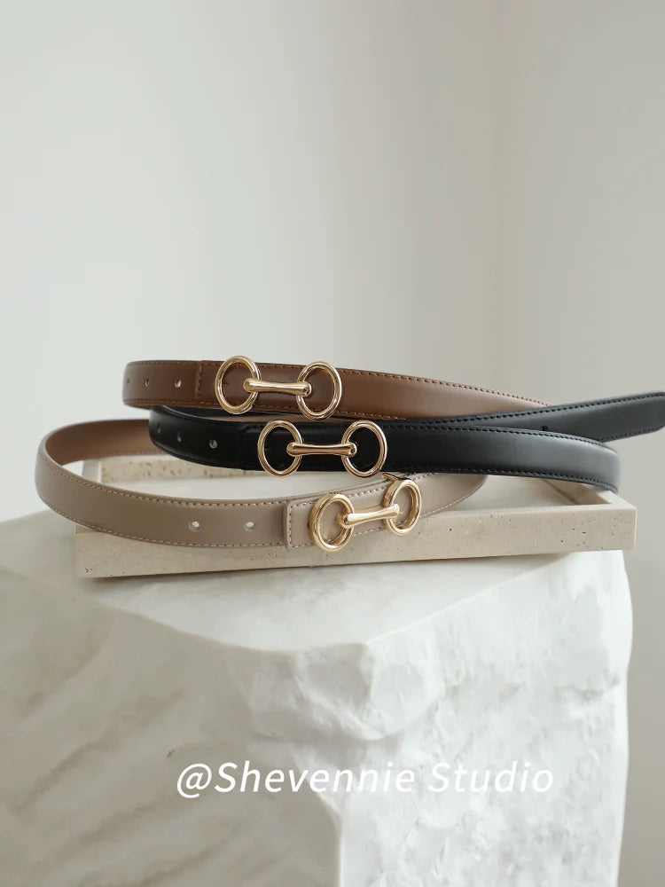 Genuine Leather Thin Belt