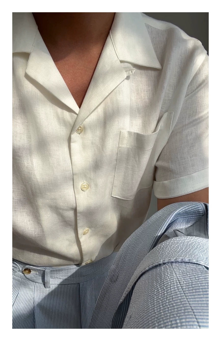 Linen Cuban Collar Shirt