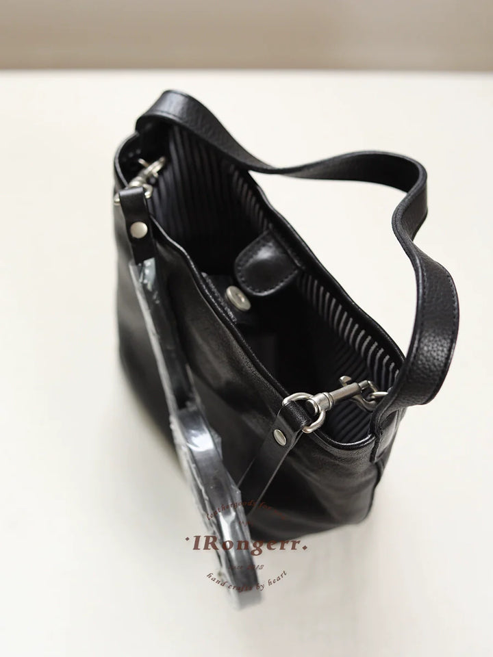 Leather Bucket Crossbody