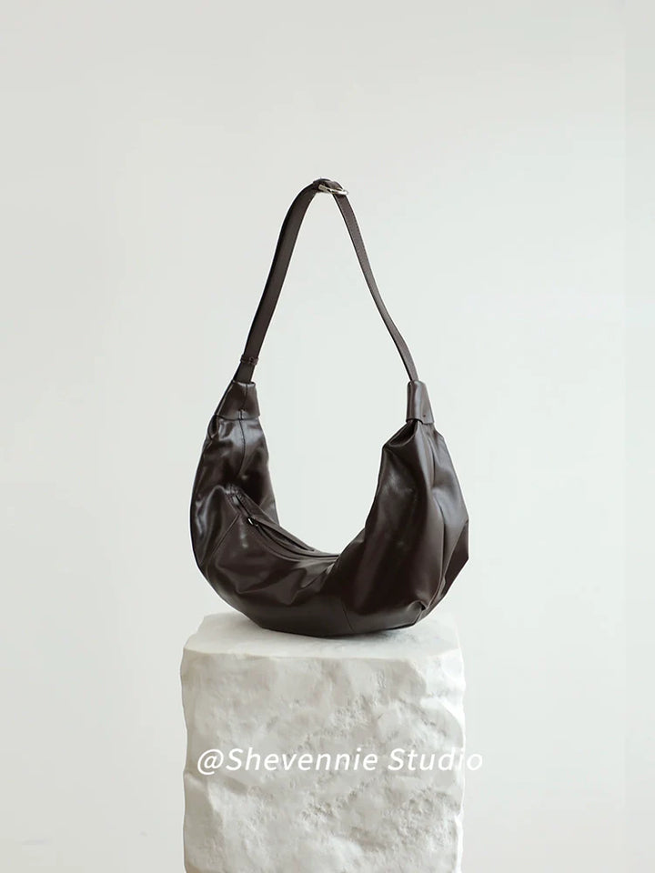 Shevennie Leather Croissant Bag