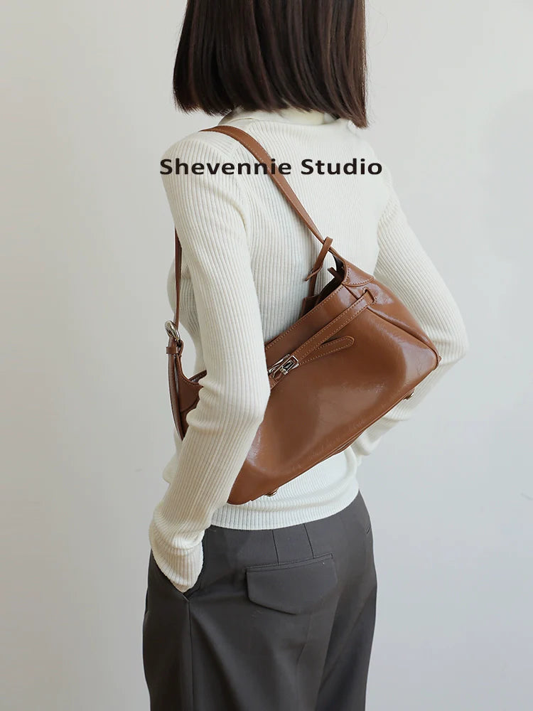 Caramel Leather Commuter Bag