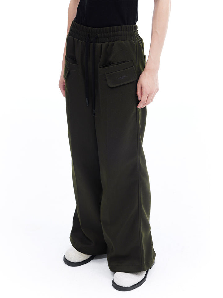 Wide-Leg Slit Trousers