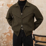 British Houndstooth Jacket - Teenagers Retro Style for Autumn-Winter Warmth