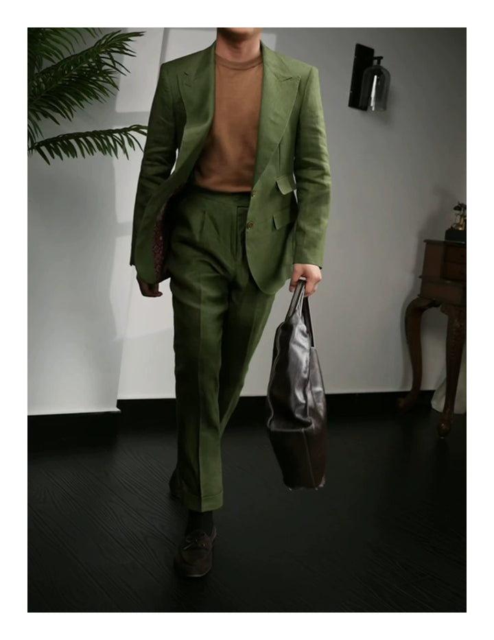 Linen Peak Lapel Suit