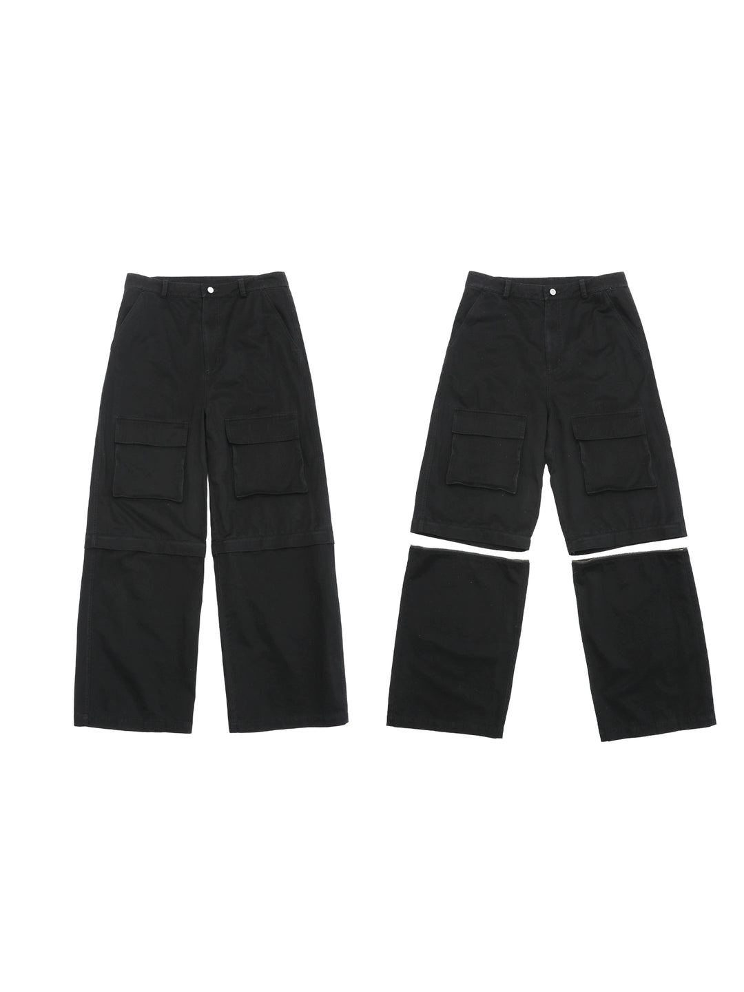 Unisex American Straight-Leg Convertible Cargo Pants - Cleanfit Casual Trousers with Removable Legs