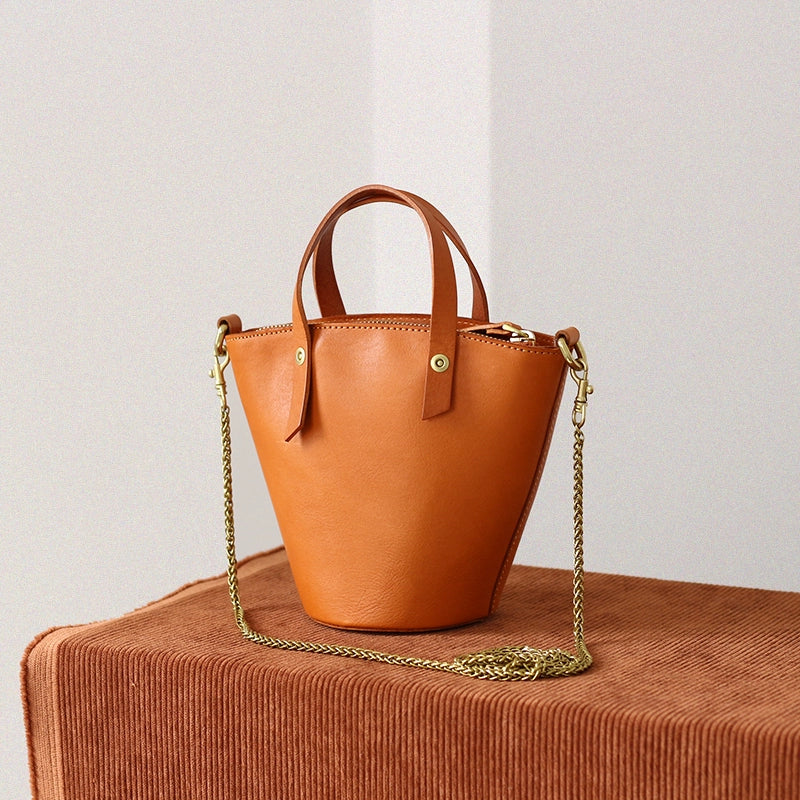 Leather Mini Bucket Bag