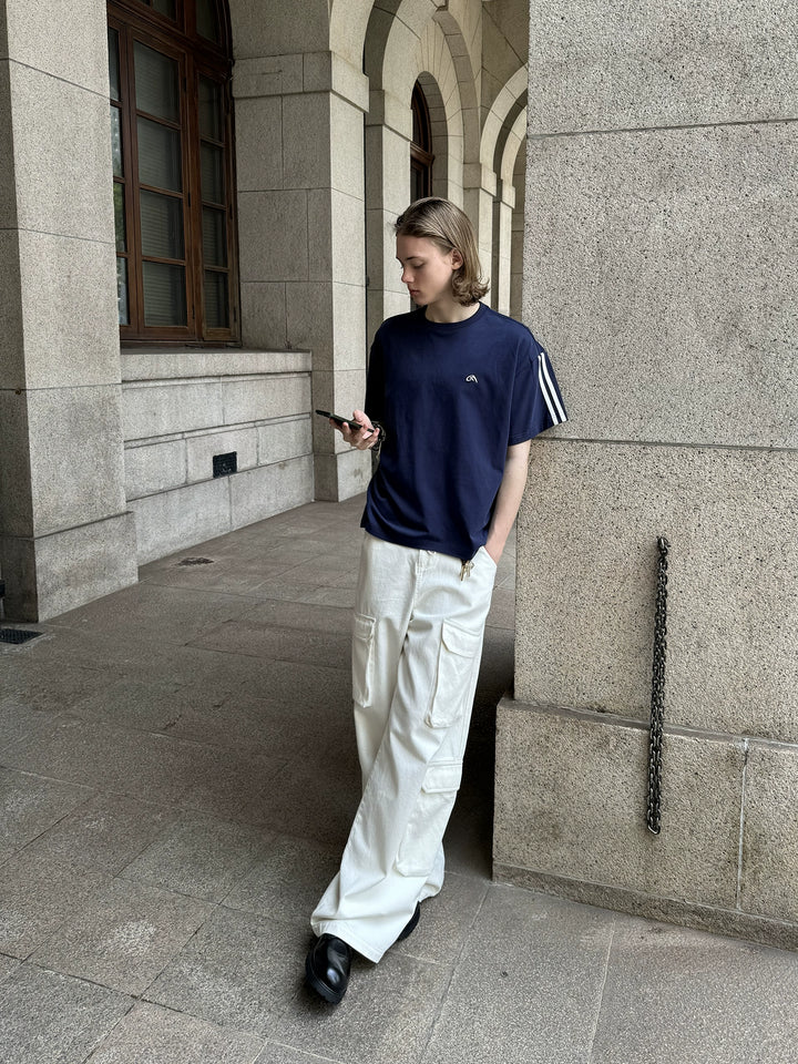 Wide-Leg Cargo Trousers