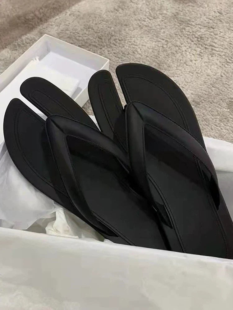 Sheepskin Split-Toe Flip-Flops