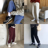 Loose Fit Spring Style Homemade Velvet Sports Pants