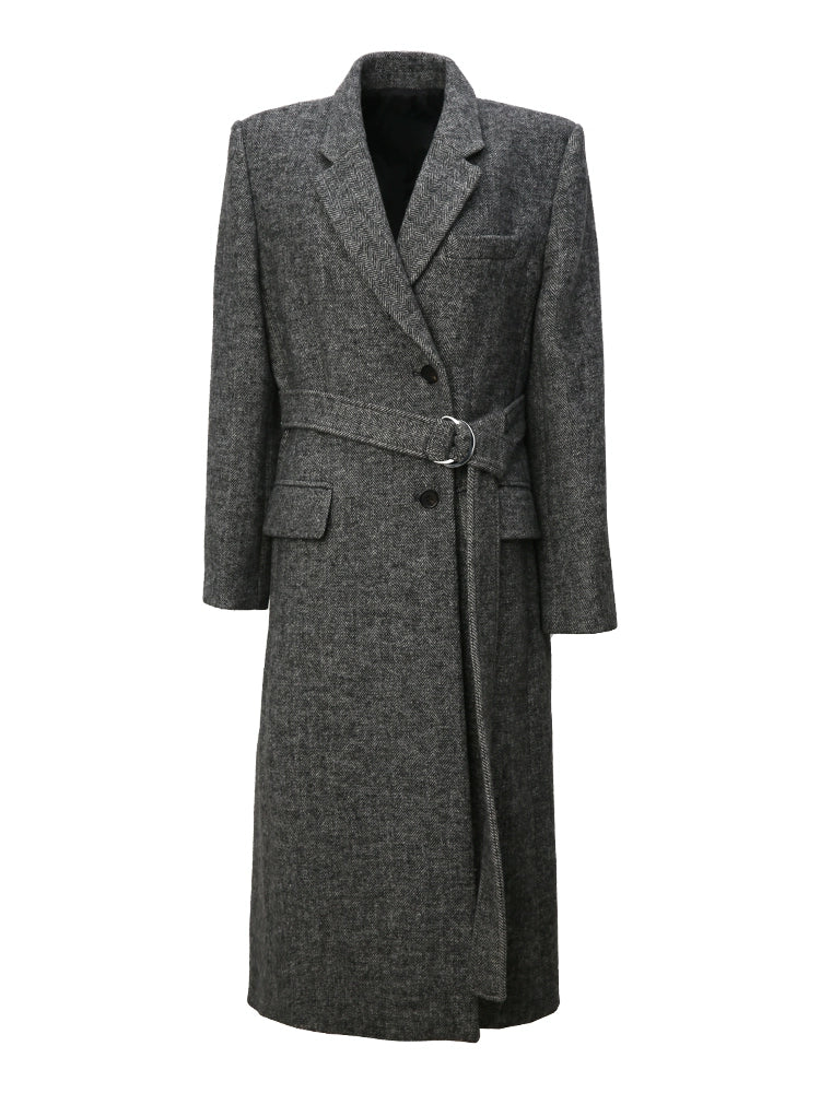 Grey Cashmere Wool Coat