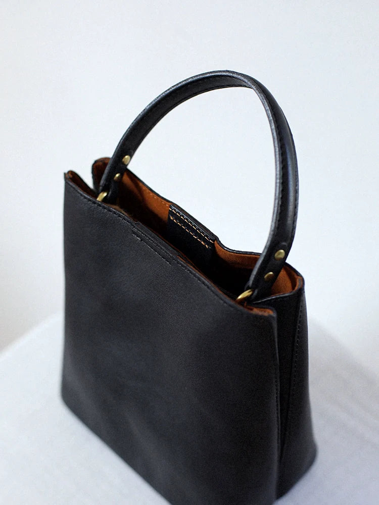 Leather Bucket Shoulder Bag