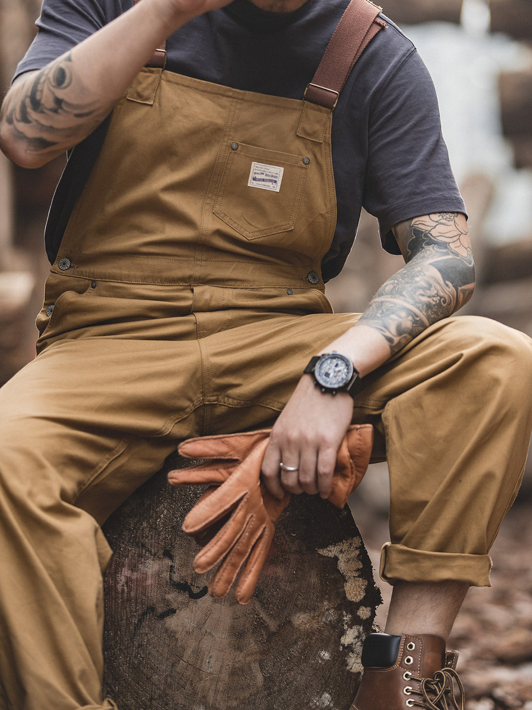 Khaki Vintage Suspenders