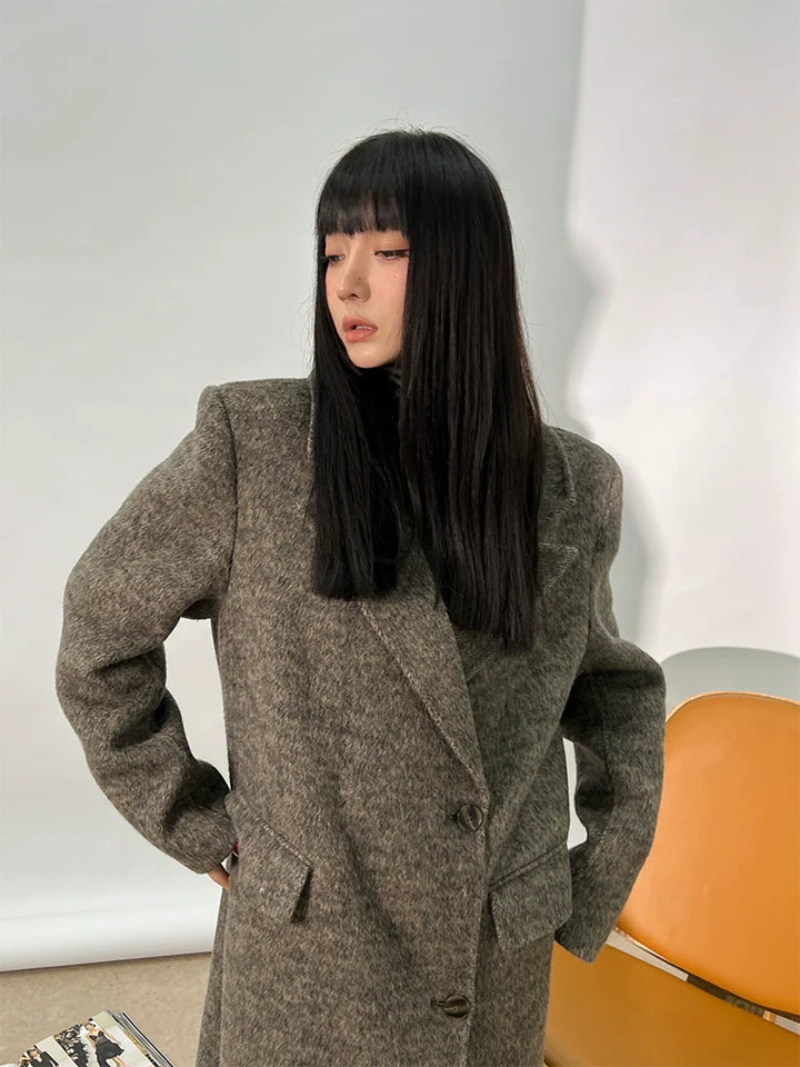 Gray Brown Wool Coat