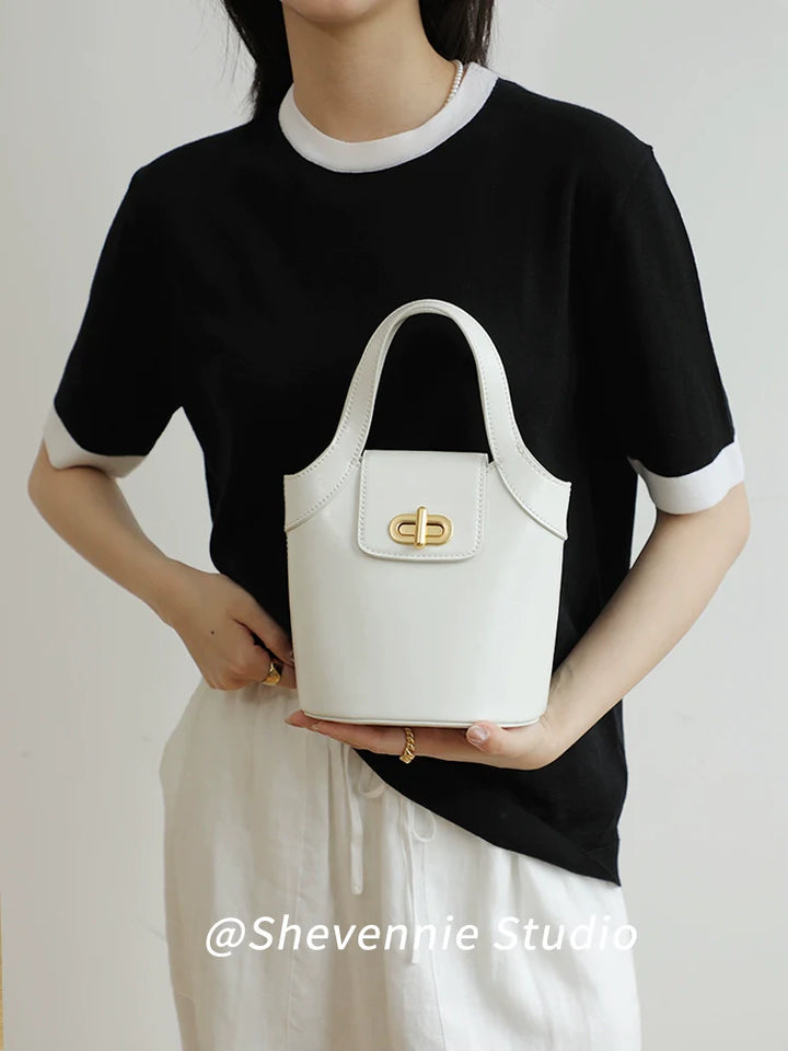 Leather Mini Bucket Bag