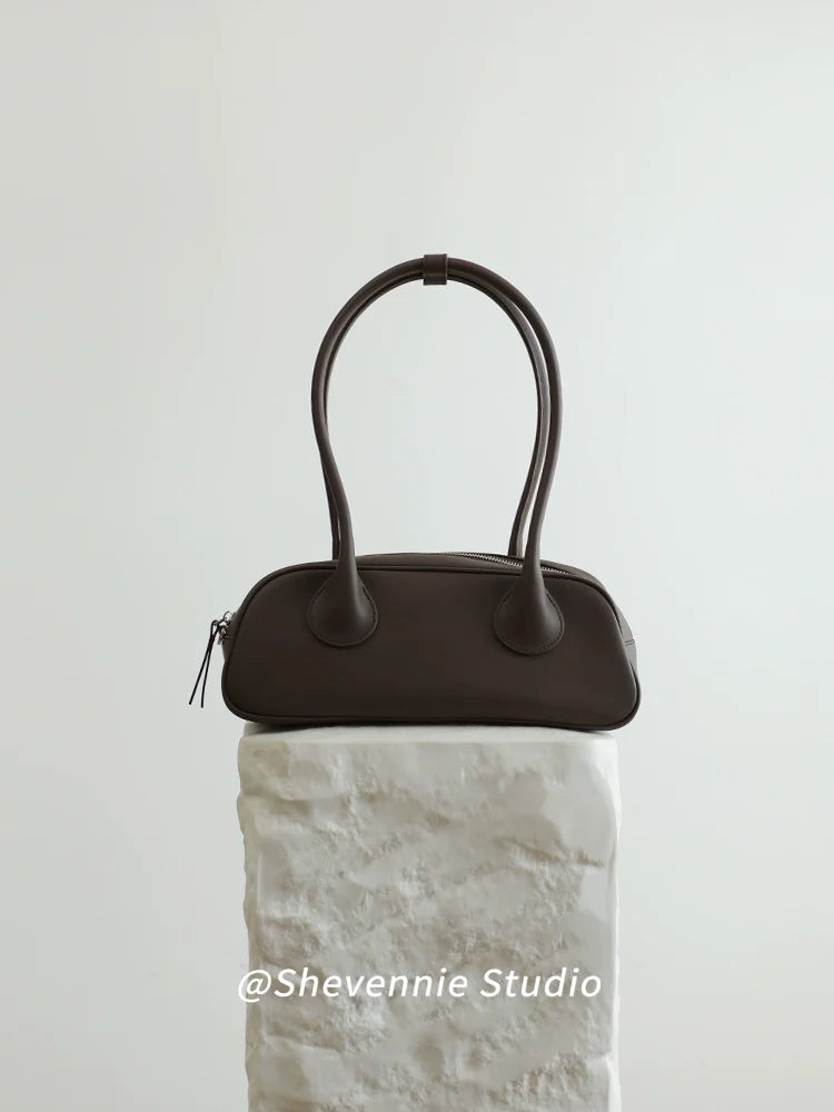 Shevennie Leather Baguette Bag