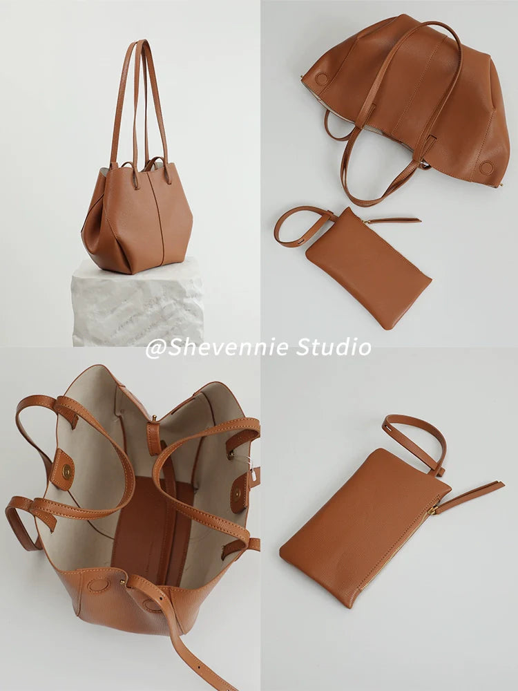 Snow Geinnie Leather Tote