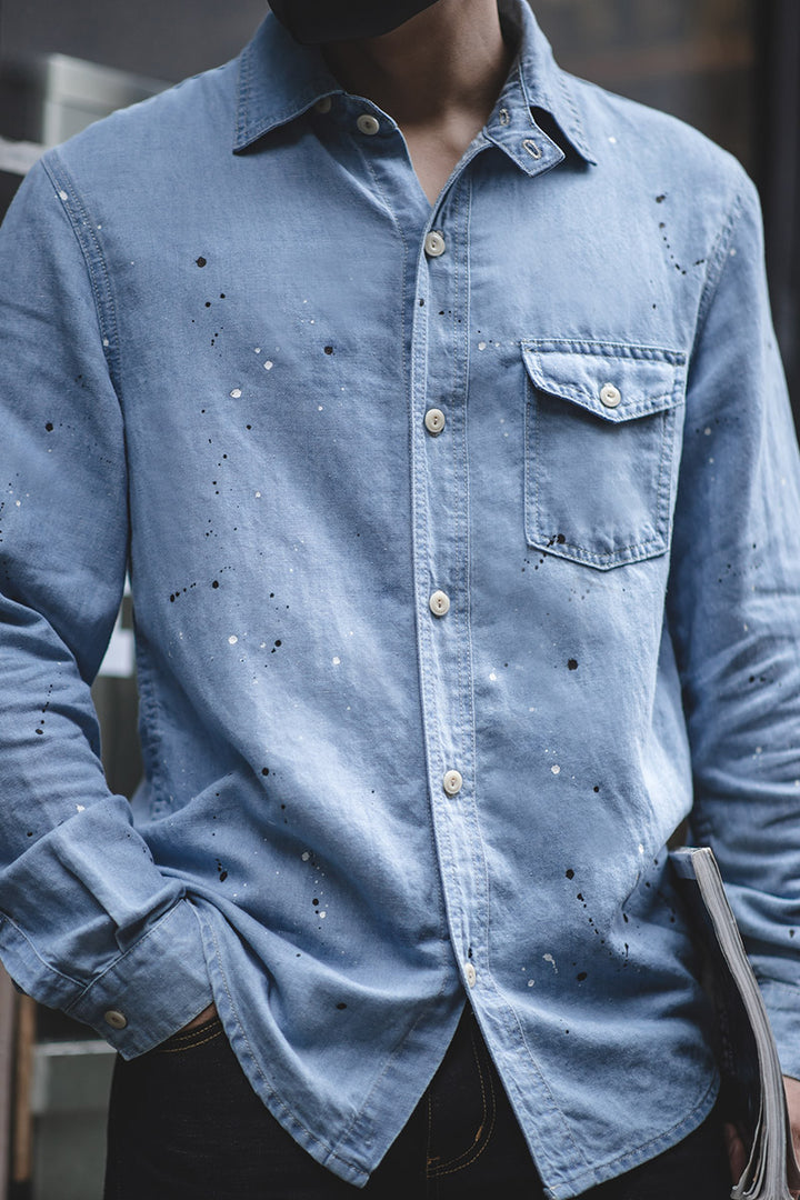 Vintage Splash Denim Shirt