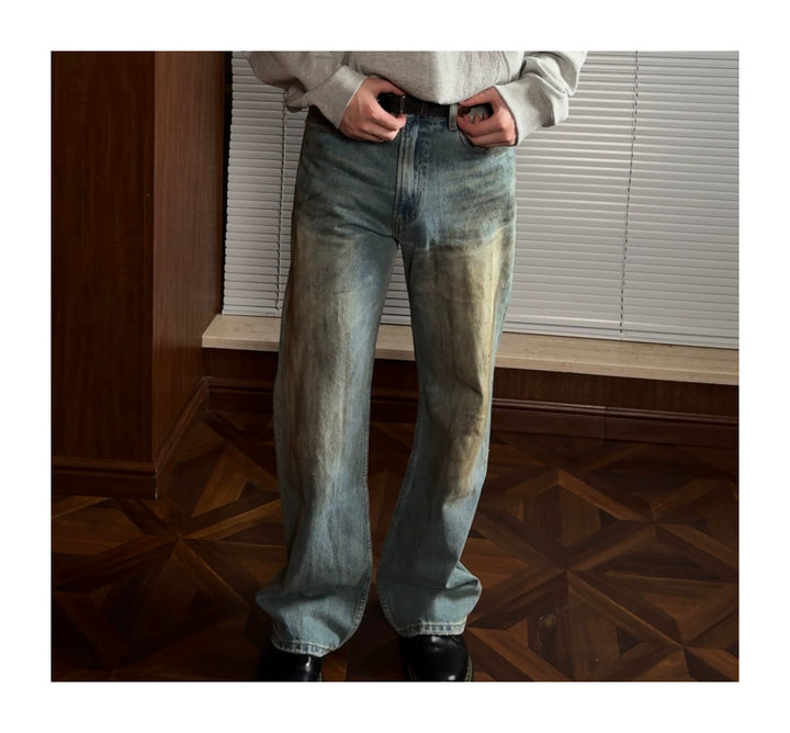 Mud-Dyed Flared Jeans