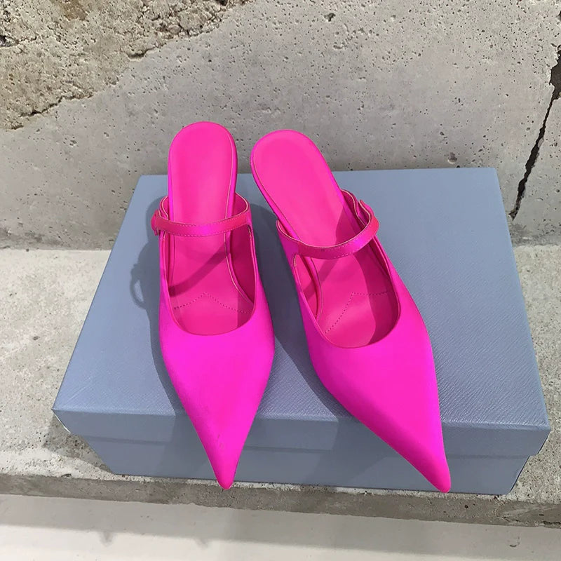 Satin Stiletto Slippers