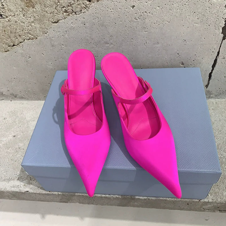 Satin Stiletto Slippers