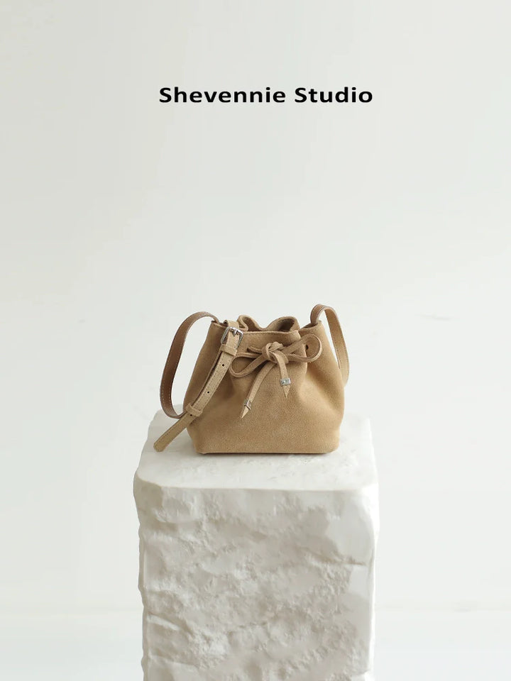 Frosted Suede Bucket Bag