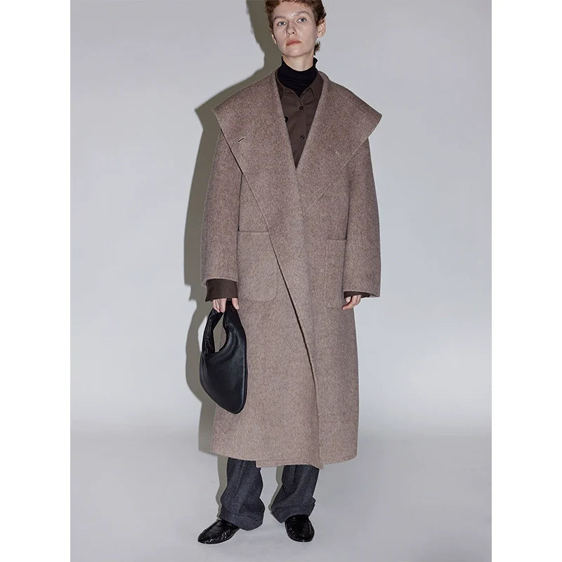 Silk Wool Long Coat