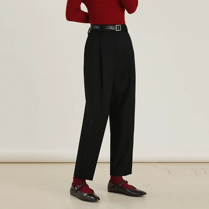 Wool Tapered Trousers