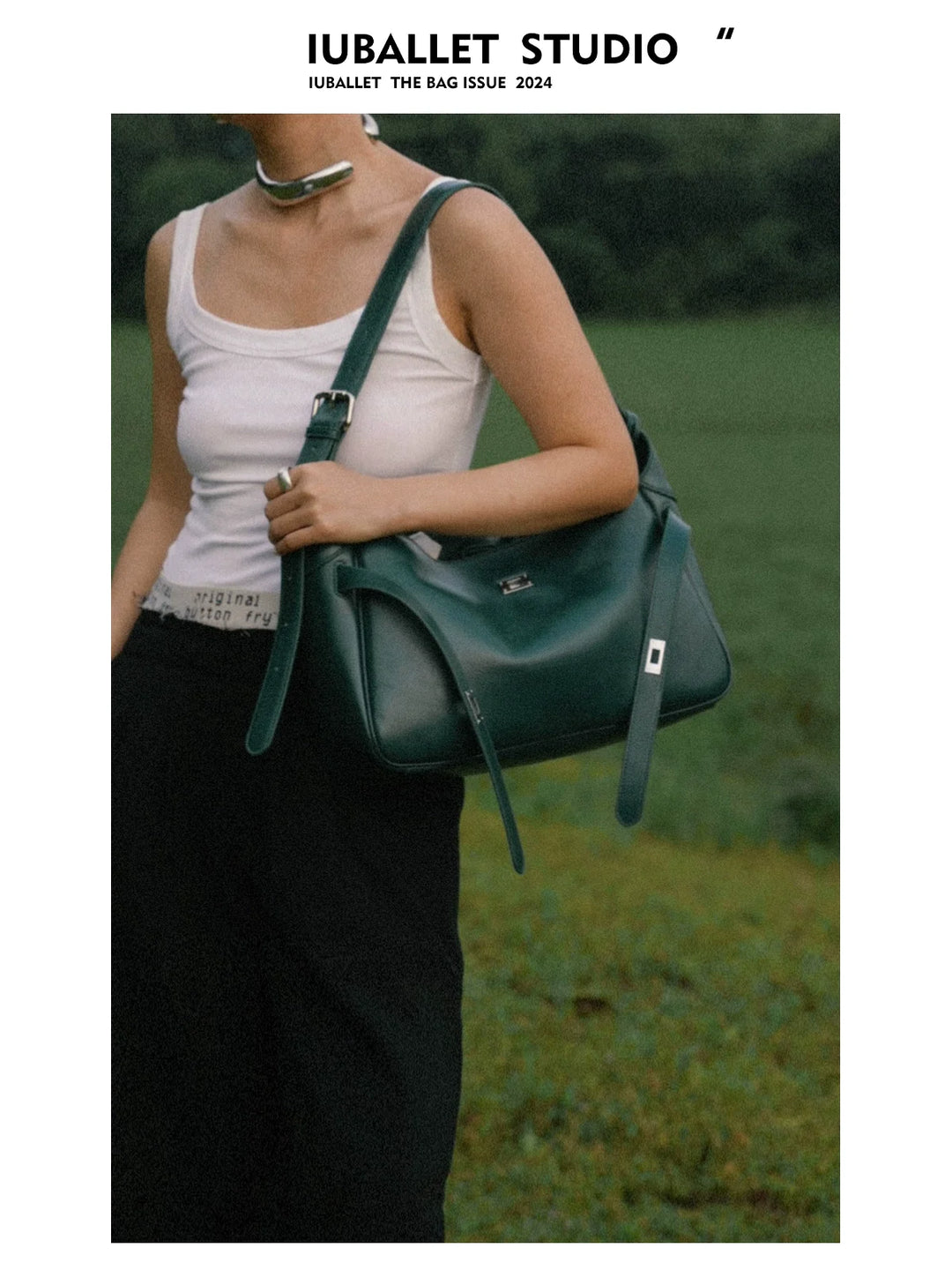 Mist Leather Armpit Bag