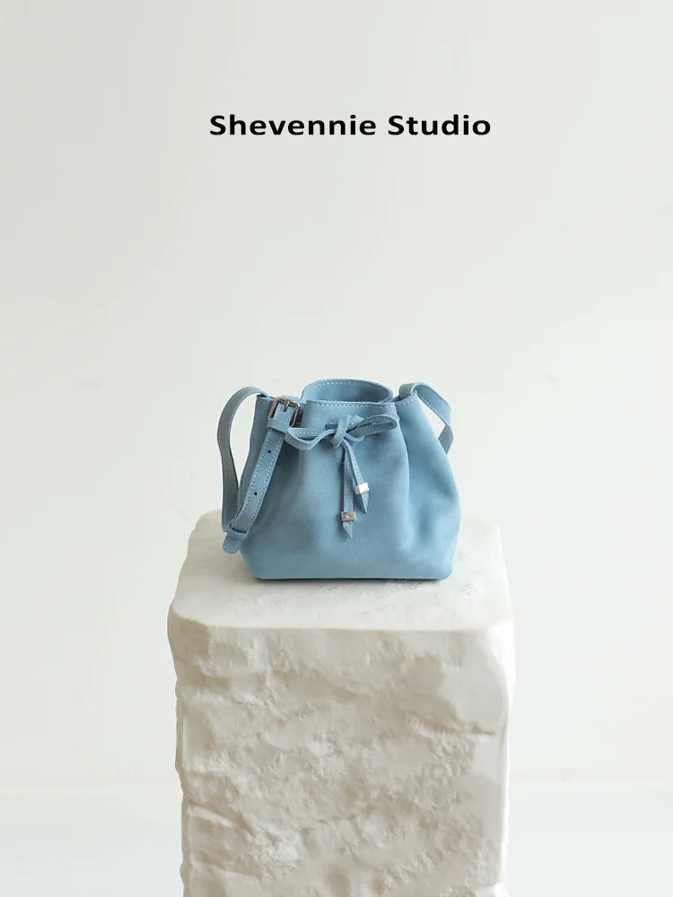 Frosted Suede Bucket Bag