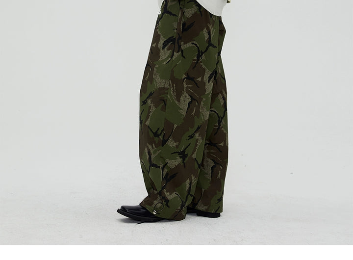 Camouflage Embroidered Casual Pants