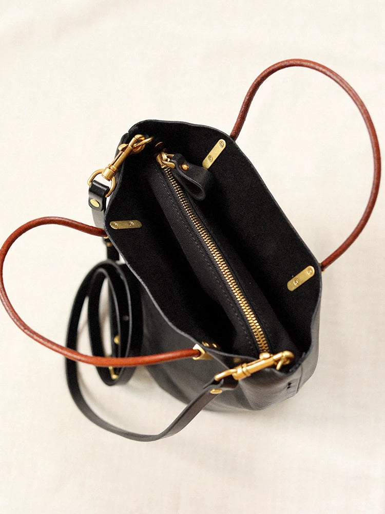 Soft Leather Bucket Bag