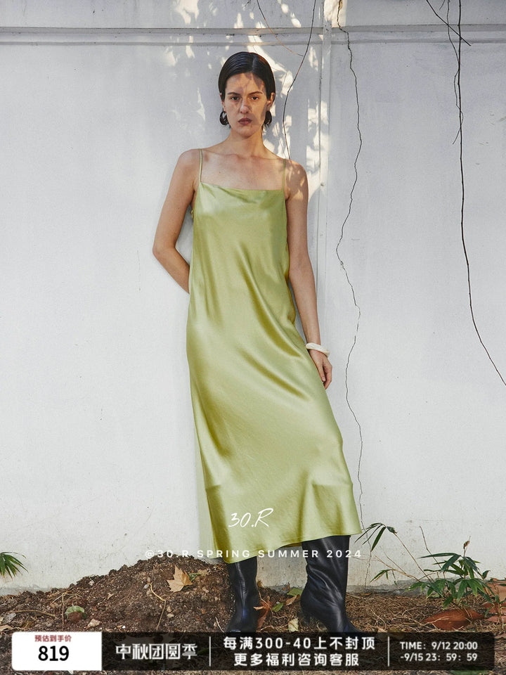 Acetate Ripple Slip Dress