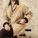 Retro Khaki Windbreaker - Autumn-Winter Trendy Corduroy Lapel Jacket