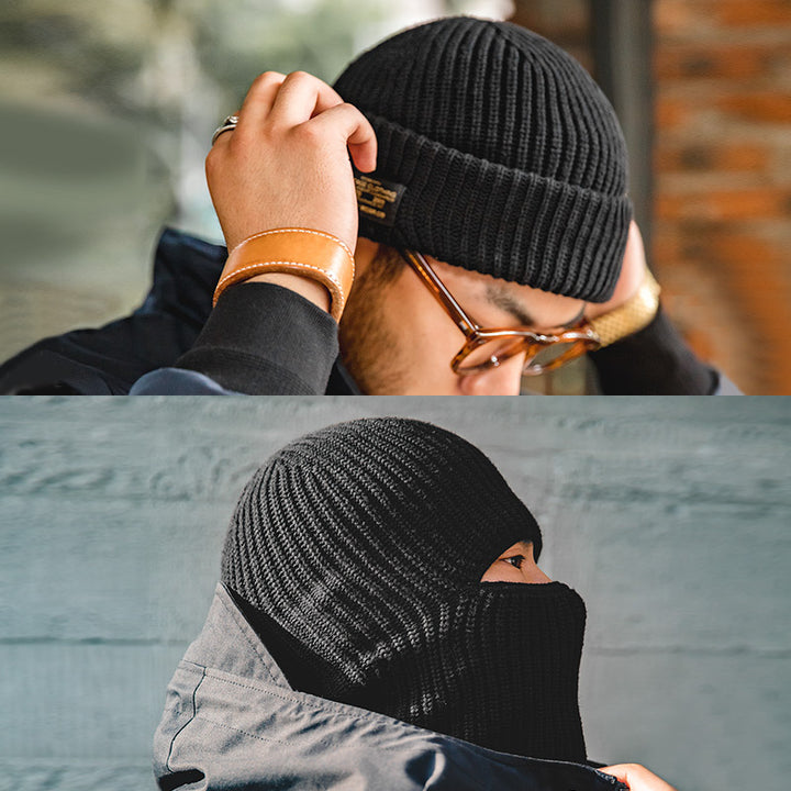 Retro Black Wool Cap