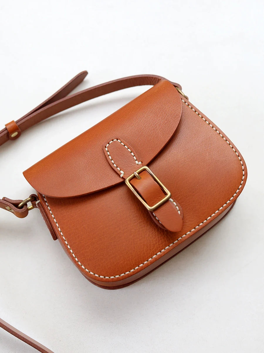 Saddle Brown Leather Crossbody